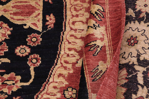 handmade Traditional Kafkaz Rust Blue Hand Knotted RECTANGLE 100% WOOL area rug 9' x 12'