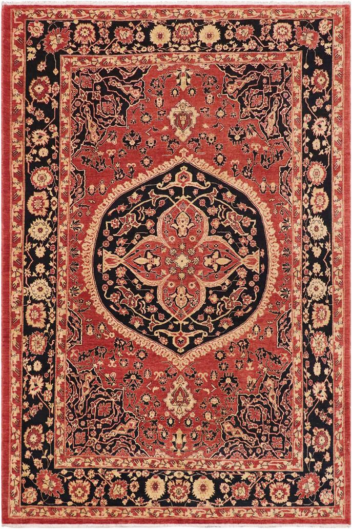 handmade Traditional Kafkaz Rust Blue Hand Knotted RECTANGLE 100% WOOL area rug 9X12