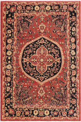 handmade Traditional Kafkaz Rust Blue Hand Knotted RECTANGLE 100% WOOL area rug 9X12