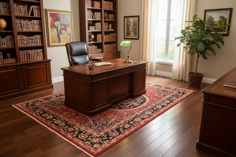 handmade Traditional Kafkaz Rust Blue Hand Knotted RECTANGLE 100% WOOL area rug 9' x 12'