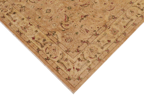 handmade Traditional Kafkaz Tan Lt. Gold Hand Knotted RECTANGLE 100% WOOL area rug 9x12