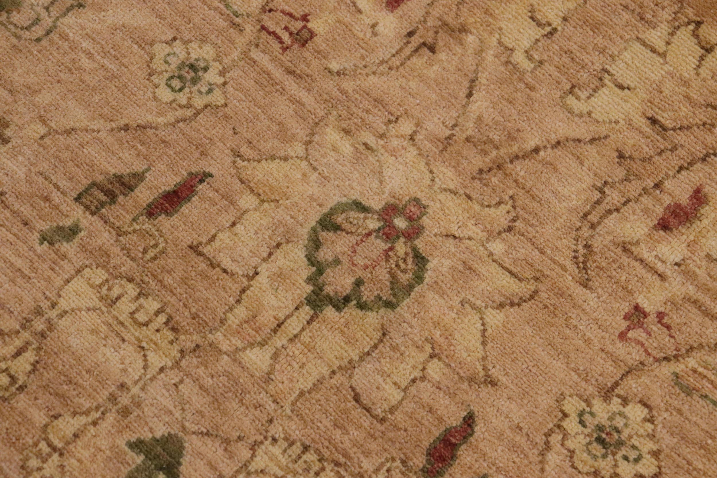 handmade Traditional Kafkaz Tan Lt. Gold Hand Knotted RECTANGLE 100% WOOL area rug 9x12