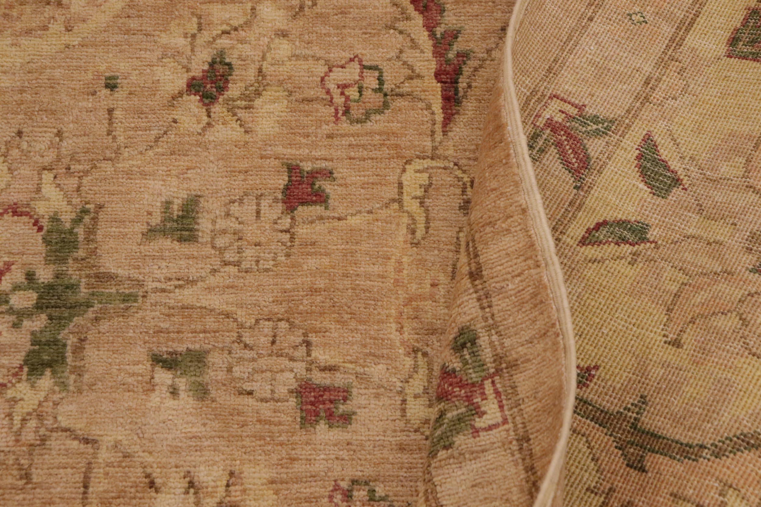 handmade Traditional Kafkaz Tan Lt. Gold Hand Knotted RECTANGLE 100% WOOL area rug 9x12