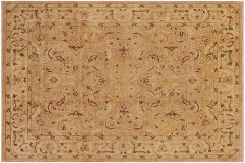 handmade Traditional Kafkaz Tan Lt. Gold Hand Knotted RECTANGLE 100% WOOL area rug 9x12