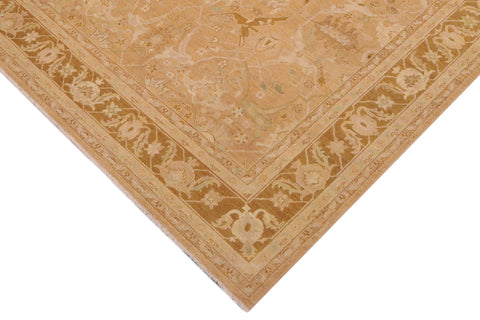 handmade Traditional Kafkaz Tan Gold Hand Knotted RECTANGLE 100% WOOL area rug 9x12