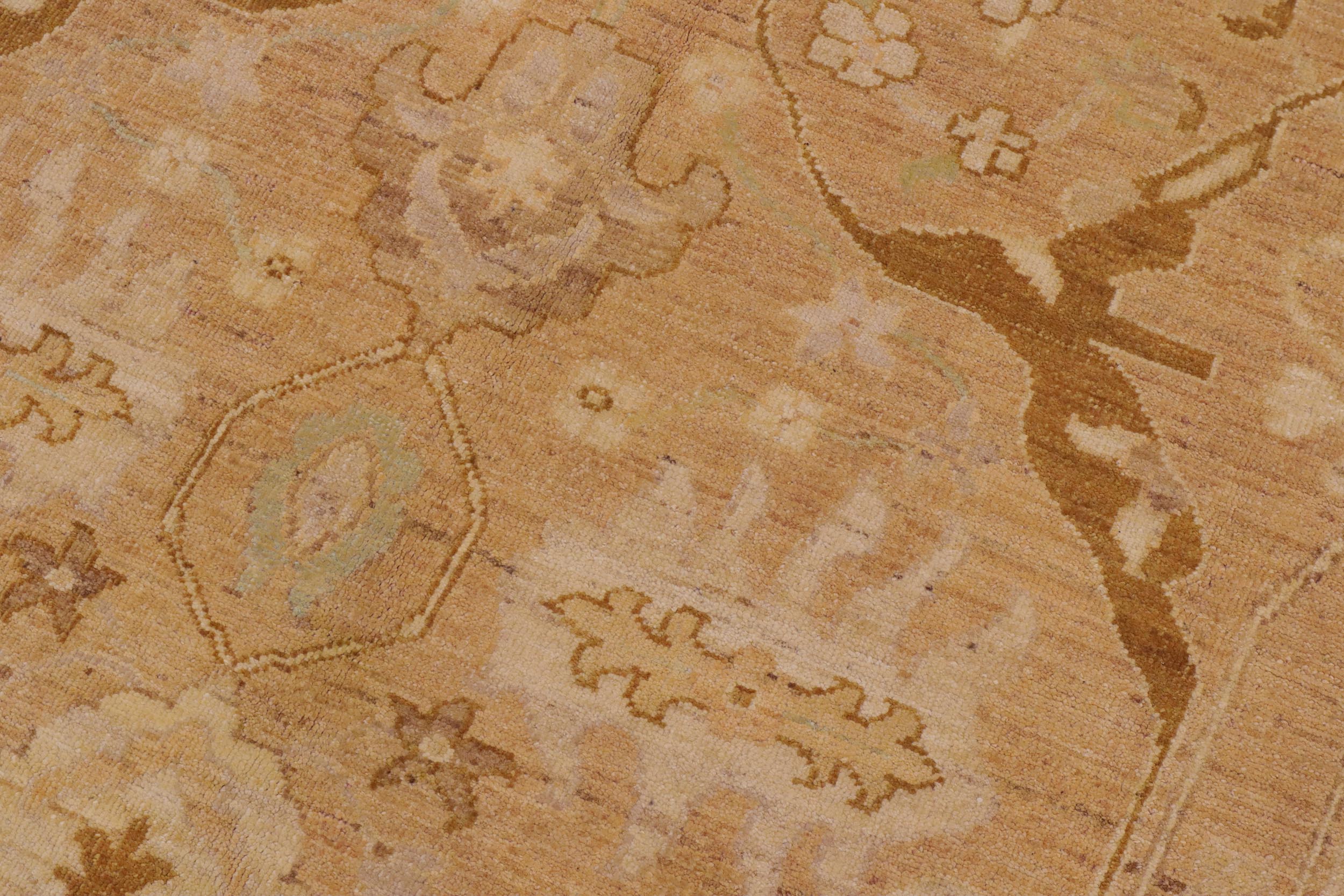 handmade Traditional Kafkaz Tan Gold Hand Knotted RECTANGLE 100% WOOL area rug 9x12