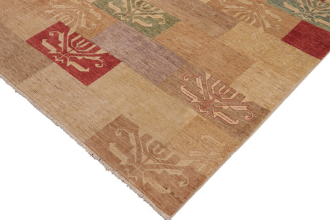 handmade Modern Gabbeh Beige Tan Hand Knotted RECTANGLE 100% WOOL area rug 9' x 12'