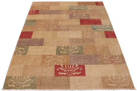 handmade Modern Gabbeh Beige Tan Hand Knotted RECTANGLE 100% WOOL area rug 9' x 12'