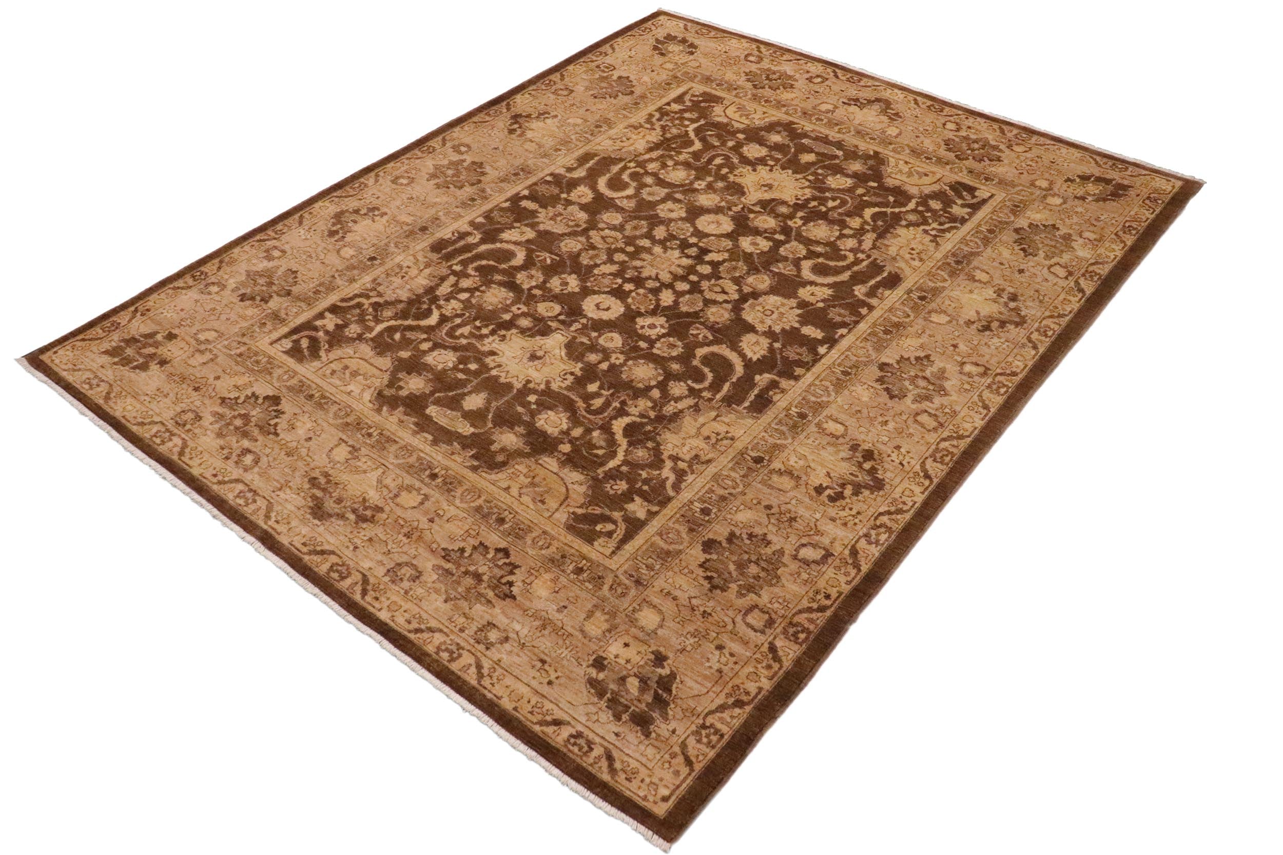 handmade Traditional Kafkaz Brown Tan Hand Knotted RECTANGLE 100% WOOL area rug 9x12
