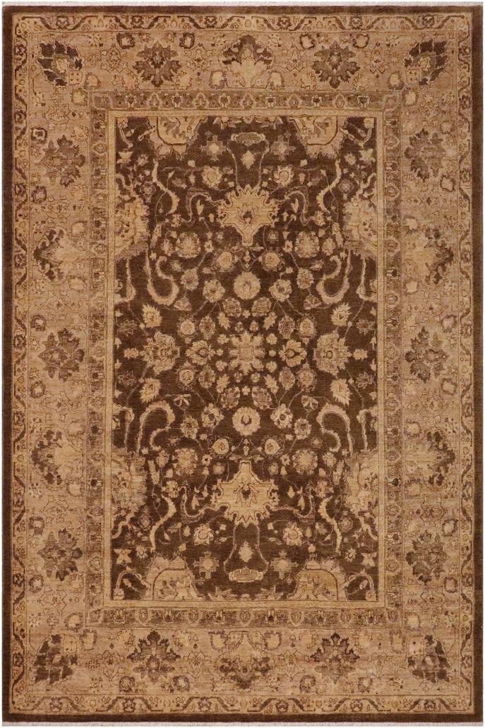 handmade Traditional Kafkaz Brown Tan Hand Knotted RECTANGLE 100% WOOL area rug 9X12