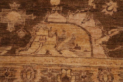 handmade Traditional Kafkaz Brown Tan Hand Knotted RECTANGLE 100% WOOL area rug 9X12