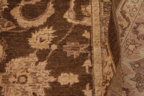 handmade Traditional Kafkaz Brown Tan Hand Knotted RECTANGLE 100% WOOL area rug 9x12