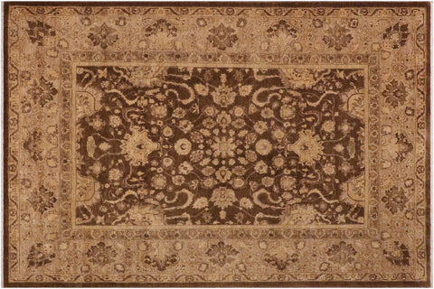handmade Traditional Kafkaz Brown Tan Hand Knotted RECTANGLE 100% WOOL area rug 9x12
