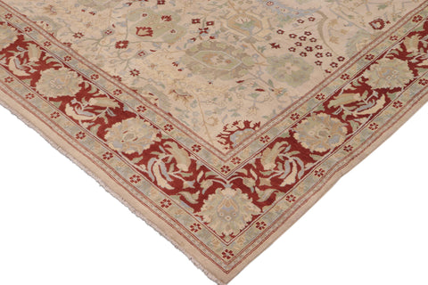 handmade Traditional Kafkaz Beige Rust Hand Knotted RECTANGLE 100% WOOL area rug 9x12