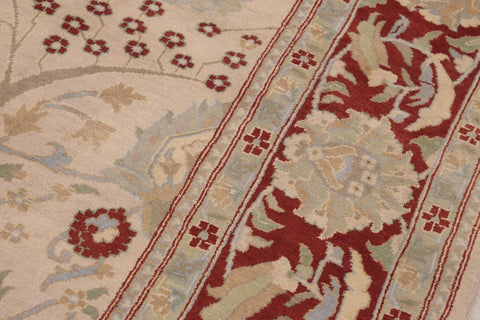 handmade Traditional Kafkaz Beige Rust Hand Knotted RECTANGLE 100% WOOL area rug 9x12