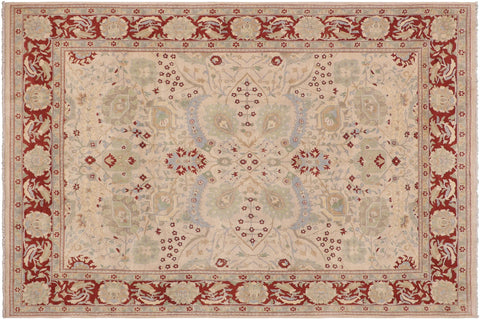 handmade Traditional Kafkaz Beige Rust Hand Knotted RECTANGLE 100% WOOL area rug 9x12