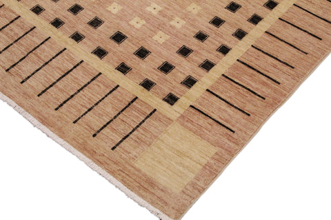 handmade Modern Kafkaz Nude Tan Hand Knotted RECTANGLE 100% WOOL area rug 9' x 12'