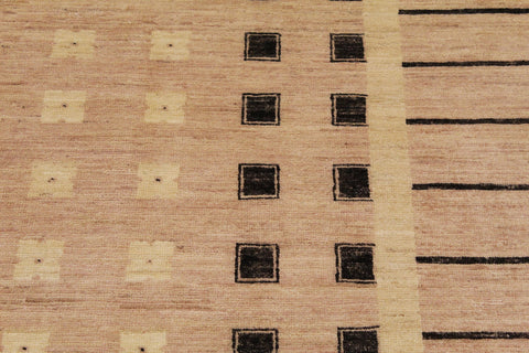 handmade Modern Kafkaz Nude Tan Hand Knotted RECTANGLE 100% WOOL area rug 9' x 12'
