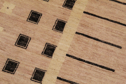 handmade Modern Kafkaz Nude Tan Hand Knotted RECTANGLE 100% WOOL area rug 9' x 12'