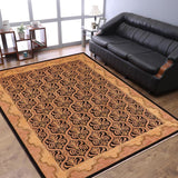 handmade Transitional Kafkaz Brown Tan Hand Knotted RECTANGLE 100% WOOL area rug 9 x 12