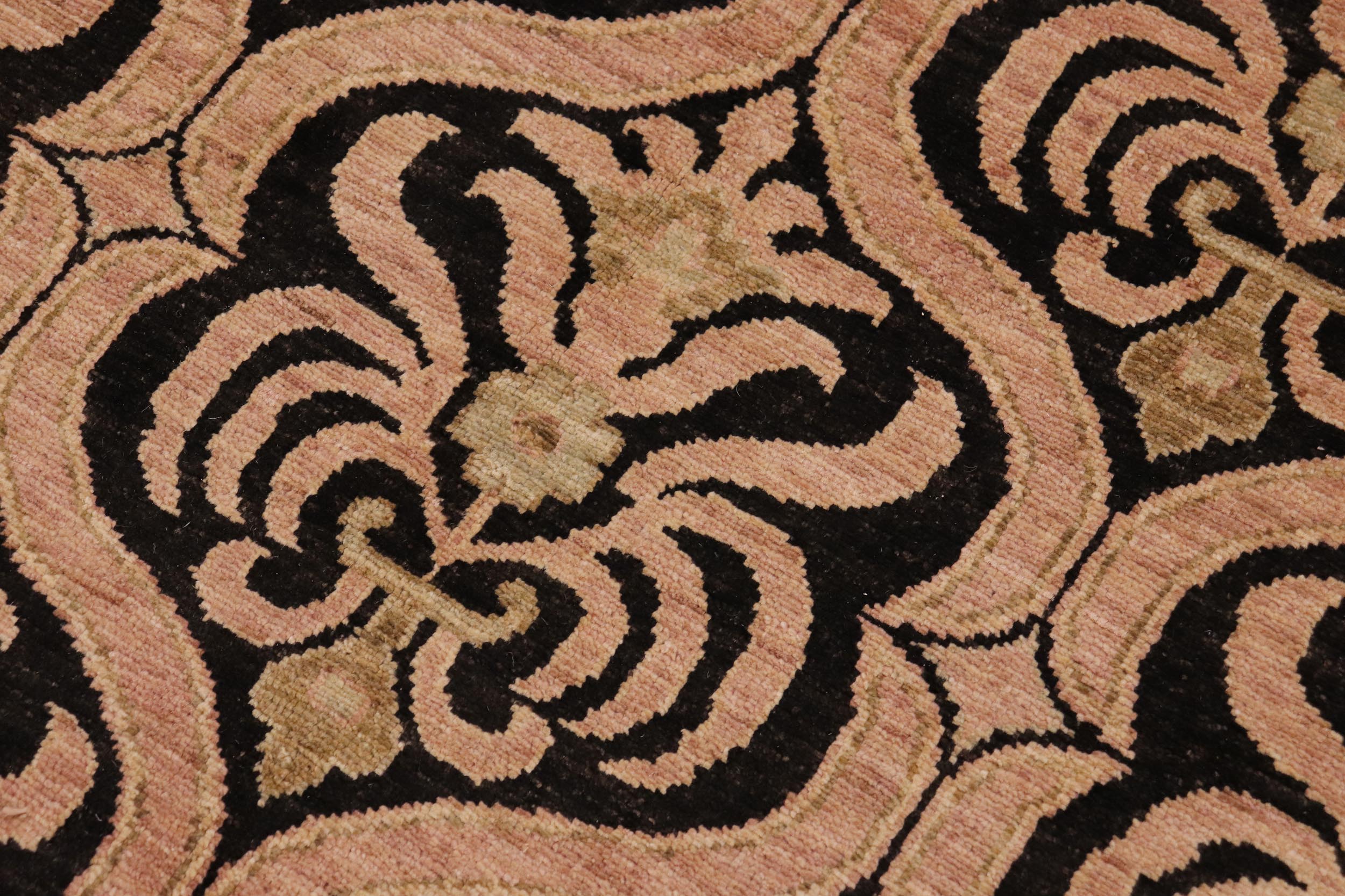 handmade Transitional Kafkaz Brown Tan Hand Knotted RECTANGLE 100% WOOL area rug 9' x 12'