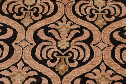 handmade Transitional Kafkaz Brown Tan Hand Knotted RECTANGLE 100% WOOL area rug 9' x 12'