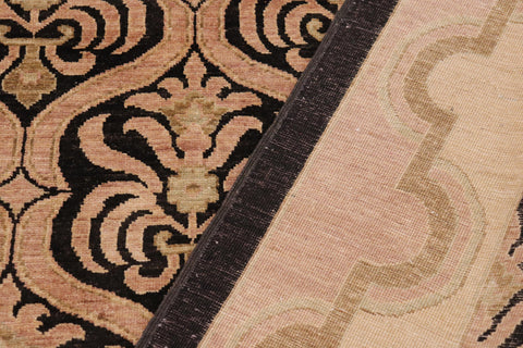 handmade Transitional Kafkaz Brown Tan Hand Knotted RECTANGLE 100% WOOL area rug 9' x 12'