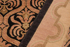 handmade Transitional Kafkaz Brown Tan Hand Knotted RECTANGLE 100% WOOL area rug 9X12