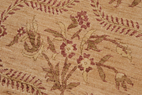 handmade Transitional Kafkaz Tan Brown Hand Knotted RECTANGLE 100% WOOL area rug 9' x 12'