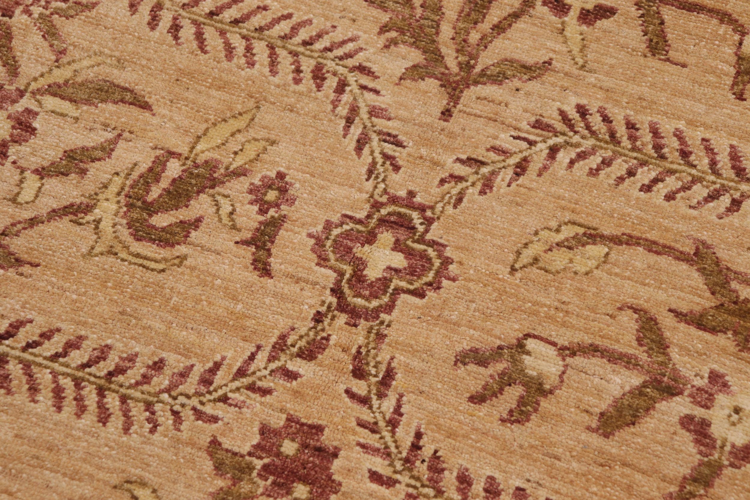 handmade Transitional Kafkaz Tan Brown Hand Knotted RECTANGLE 100% WOOL area rug 9' x 12'