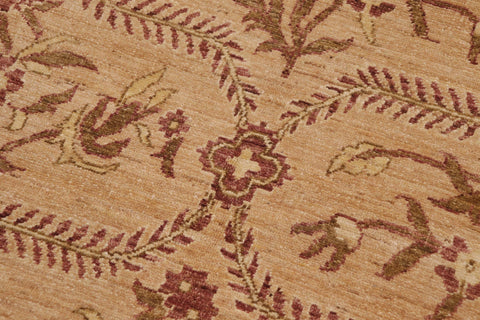 handmade Transitional Kafkaz Tan Brown Hand Knotted RECTANGLE 100% WOOL area rug 9' x 12'