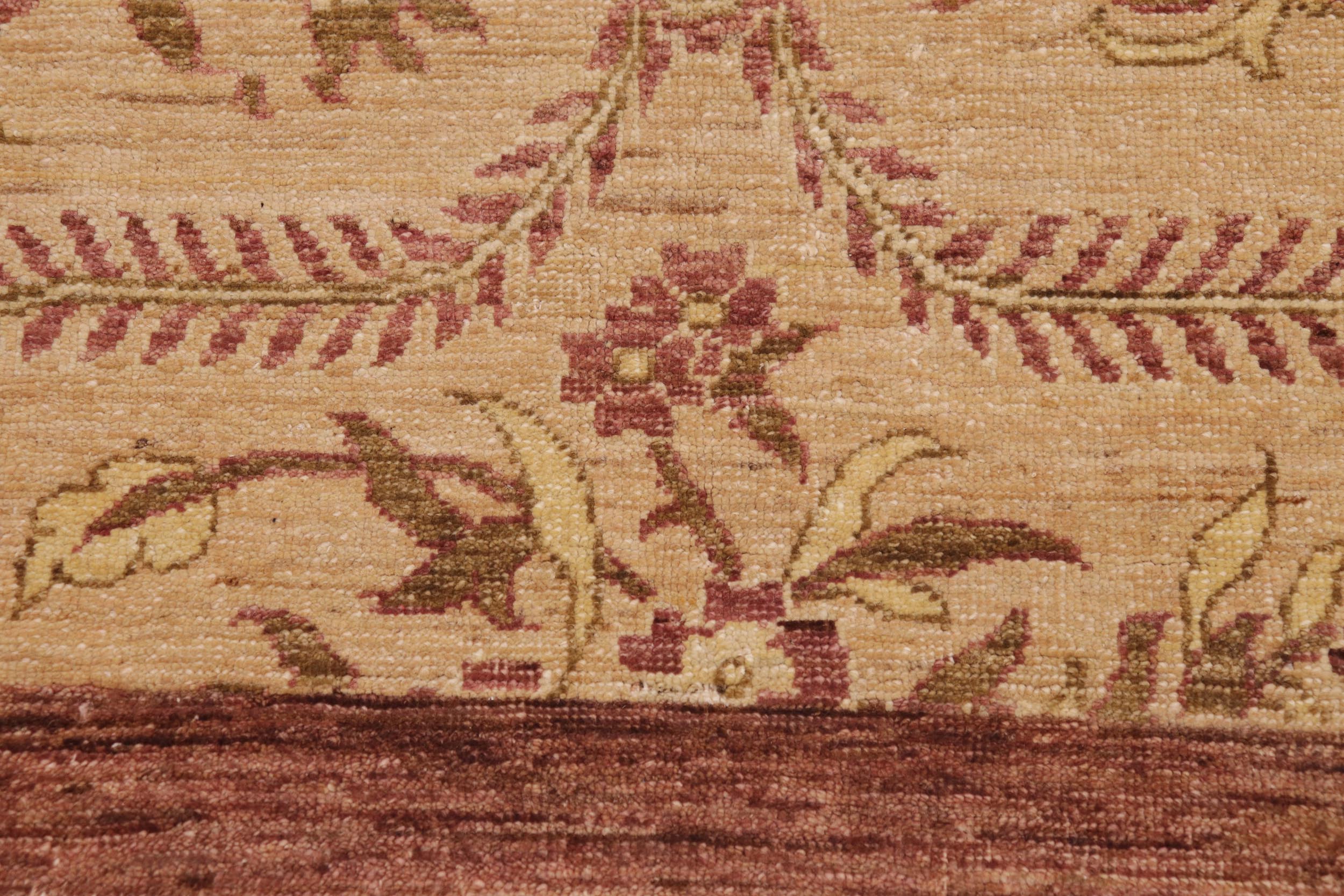 handmade Transitional Kafkaz Tan Brown Hand Knotted RECTANGLE 100% WOOL area rug 9' x 12'