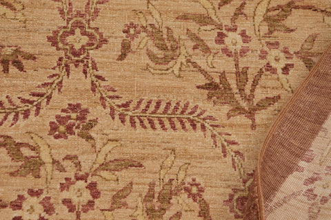 handmade Transitional Kafkaz Tan Brown Hand Knotted RECTANGLE 100% WOOL area rug 9' x 12'