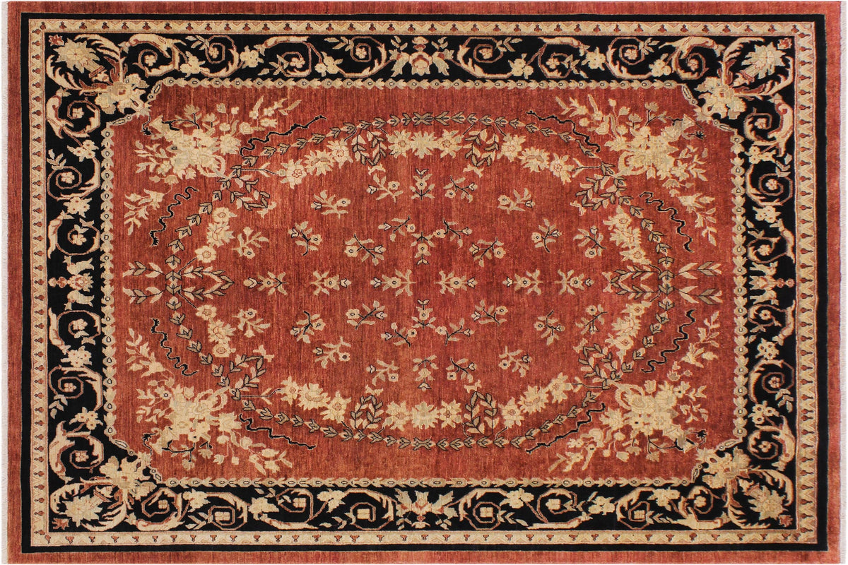 handmade Traditional Kafkaz Rust Black Hand Knotted RECTANGLE 100% WOOL area rug 9x12