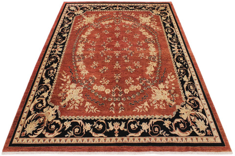 handmade Traditional Kafkaz Rust Black Hand Knotted RECTANGLE 100% WOOL area rug 9x12