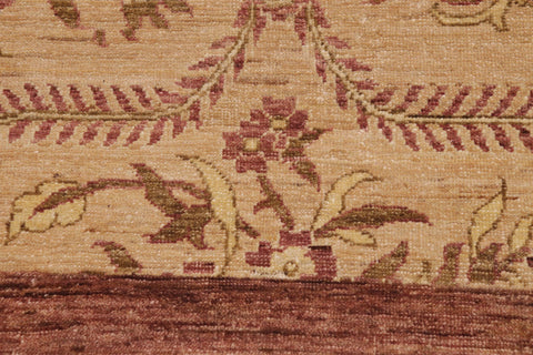 handmade Transitional Kafkaz Tan Brown Hand Knotted RECTANGLE 100% WOOL area rug 9' x 12'