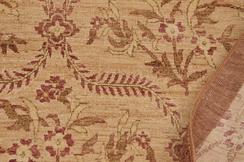 handmade Transitional Kafkaz Tan Brown Hand Knotted RECTANGLE 100% WOOL area rug 9' x 12'
