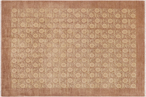 handmade Transitional Kafkaz Nude Tan Hand Knotted RECTANGLE 100% WOOL area rug 9' x 12'