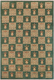 handmade Transitional Kafkaz Green Lt. Tan Hand Knotted RECTANGLE 100% WOOL area rug 9 x 12