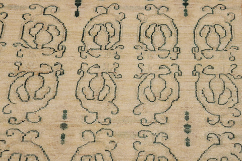 handmade Transitional Kafkaz Beige Brown Hand Knotted RECTANGLE 100% WOOL area rug 9' x 12'
