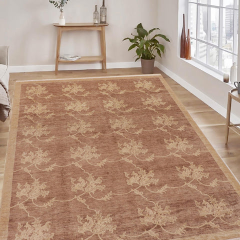 handmade Modern Kafkaz Lt. Brown Tan Hand Knotted RECTANGLE 100% WOOL area rug 9' x 12'