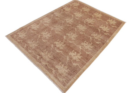 handmade Modern Kafkaz Lt. Brown Tan Hand Knotted RECTANGLE 100% WOOL area rug 9' x 12'