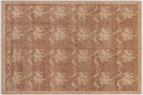 handmade Modern Kafkaz Lt. Brown Tan Hand Knotted RECTANGLE 100% WOOL area rug 9' x 12'