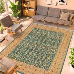 handmade Transitional Kafkaz Lt. Green Nude Hand Knotted RECTANGLE 100% WOOL area rug 9X12