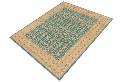 handmade Transitional Kafkaz Lt. Green Nude Hand Knotted RECTANGLE 100% WOOL area rug 9' x 12'