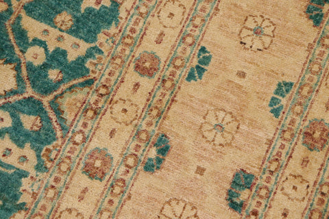 handmade Transitional Kafkaz Lt. Green Nude Hand Knotted RECTANGLE 100% WOOL area rug 9' x 12'