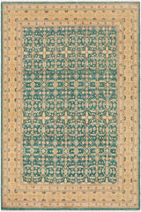 handmade Transitional Kafkaz Lt. Green Nude Hand Knotted RECTANGLE 100% WOOL area rug 9X12