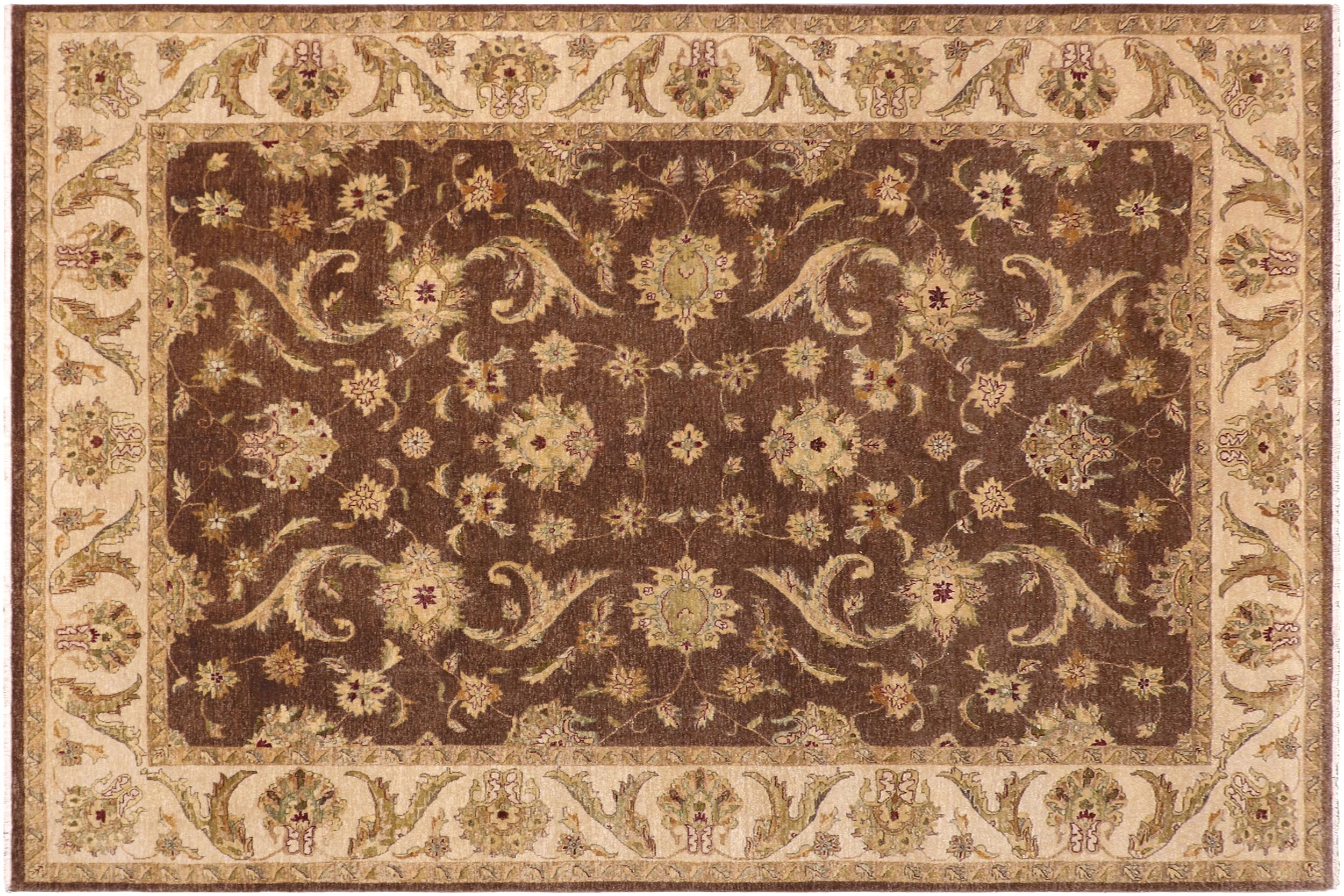 handmade Traditional Kafkaz Brown Tan Hand Knotted RECTANGLE 100% WOOL area rug 9x12