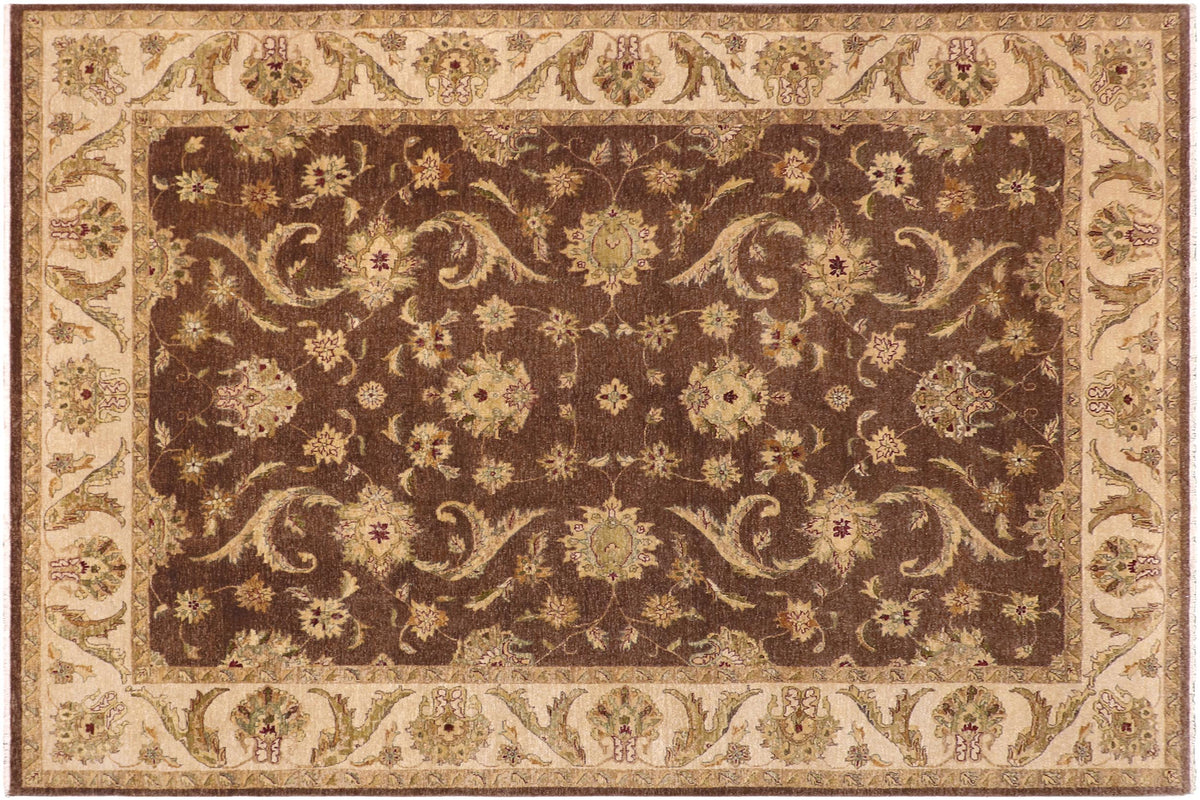 handmade Traditional Kafkaz Brown Tan Hand Knotted RECTANGLE 100% WOOL area rug 9x12