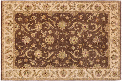 handmade Traditional Kafkaz Brown Tan Hand Knotted RECTANGLE 100% WOOL area rug 9x12